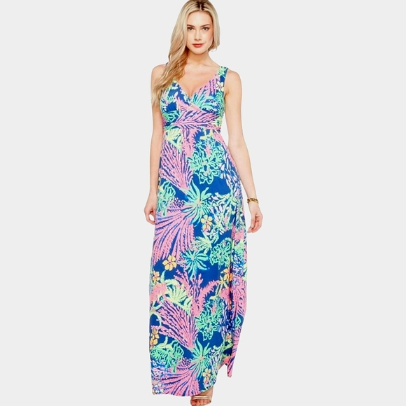 Lilly Pulitzer Dresses & Skirts - Lilly Pulitzer Sloan V Neck Indigo All aglow Knit Mazidress